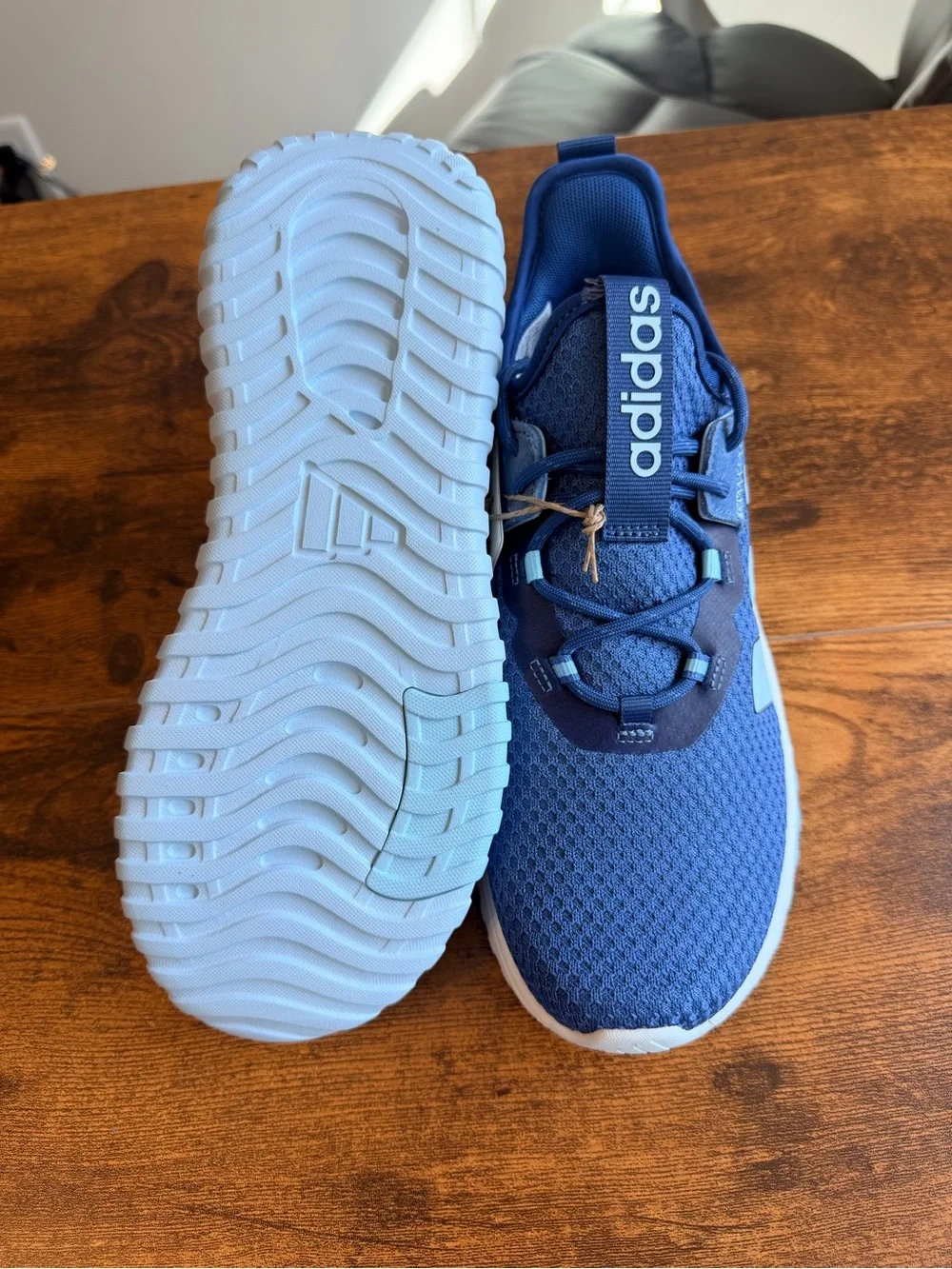adidas Kids Navy and Light Blue Trainers - Slip-On Lace Design